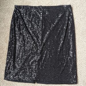 Gibson Latimer Black Sequin Pencil Skirt